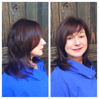 Our Wildflower Angela rocked this cut and color for our client to give her a fresh, fun look!