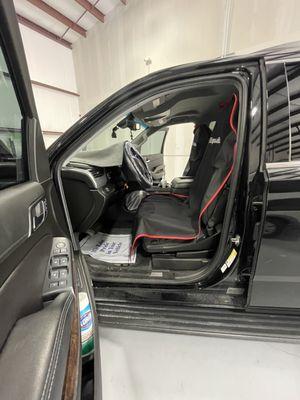 Vehicle protection installed before performing windshield replacement