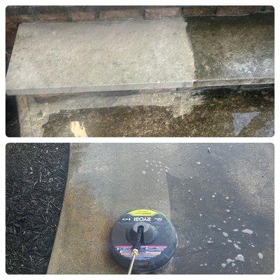 Power washing concrete