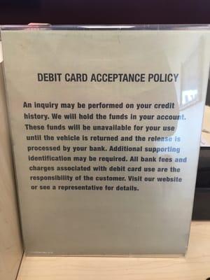 Debit card rules