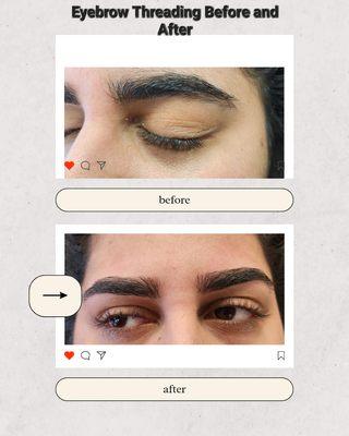 Eyebrow Threading Before and After