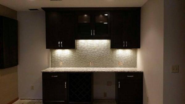 LED undercabinet lights. Highly efficient and beautiful to boot!