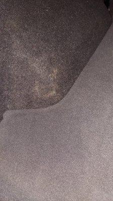 The rear had dirt in the carpet, never vacuumed.