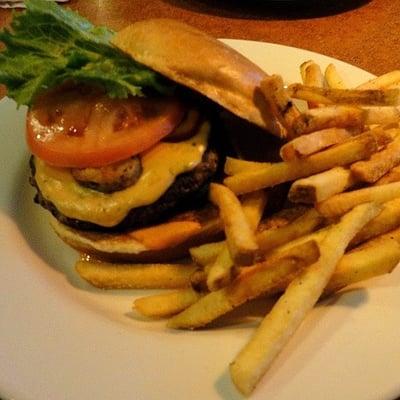 Burger and hand cut fries