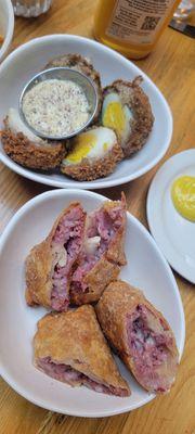 scotch eggs, and rueben egg rolls.