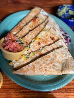 Goat cheese and corn quesadilla