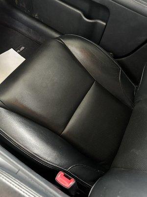 The leading edge of the seat leather was replaced.