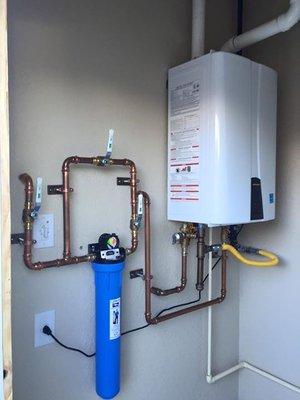 Tankless water heater.  Beaumont, Ca 92223