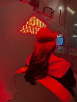 Red light therapy with FDA Cleared, low-level light therapy device.