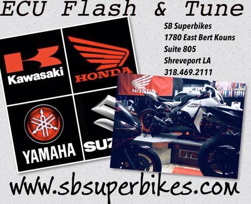 we unlock factory restrictions in motorcycle ecu's that optimize its performance through flashing the ecu and then Dyno Tuning.