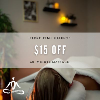 First time client must book a 60 minute massage to receive $15 off. Not combinable with  other offers or discounts. Only at RESET Fitness.