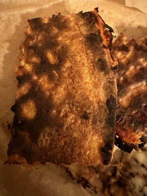 Burned pizza