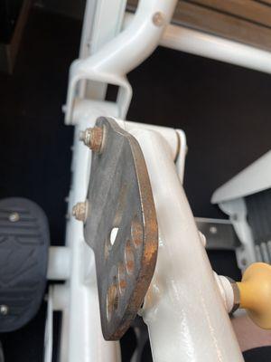 Rusty gym equipment.