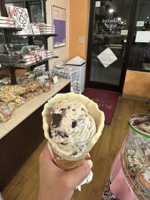 S'mores with white chocolate waffle cone