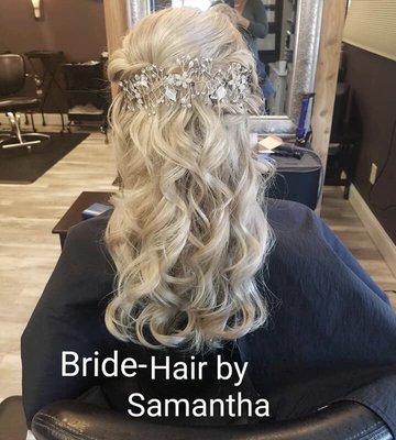 Bridal hair done by Samantha Rudolph (senior stylist)