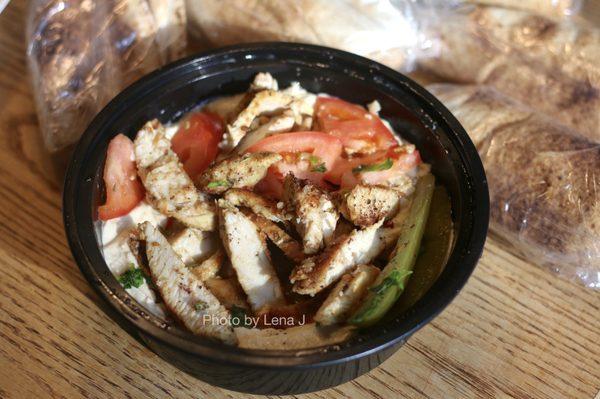 Hummus Bi Shawarma Specialty ($14.95) - w chicken shawarma. Hummus is excellent