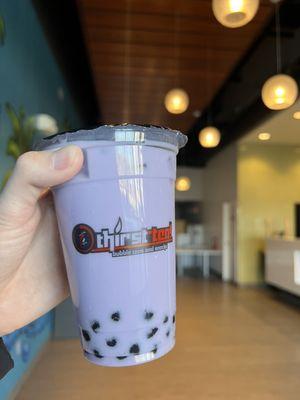 Milky taro with boba