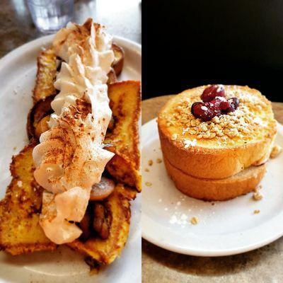 Eggnog french toast and Blintz french toast