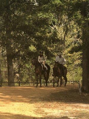 Riders enjoying farm.