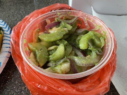 Aguachiles (shrimp ceviche)