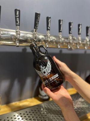 a growler being filled