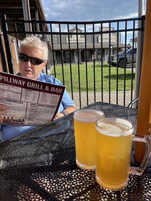 Patio area with cold draft beers