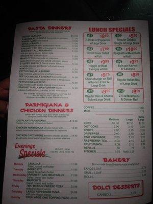 T&M Menu