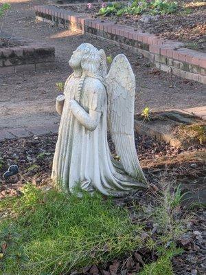 The handless Angel marker for Marie Rupp. a prominent bar owner who was stabbed to death by a mentally ill man.