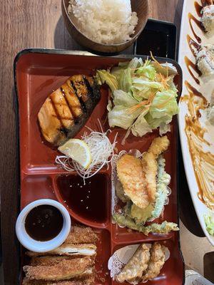 Bento box with sushi and katsu delicious and generous portion