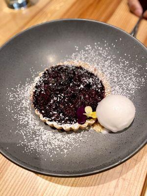 Lavender tart with sorbet