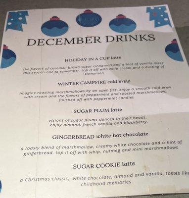 Fun holiday menu, cute snowflake sticker...both functional and adorable.