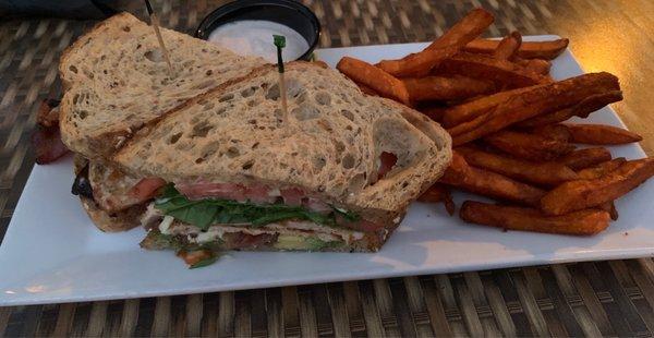 California Club with sweet potato fries