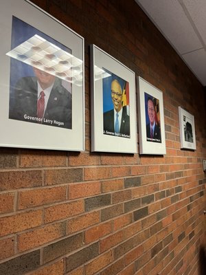 Inside the harbor tunnel office before the bathroom area.