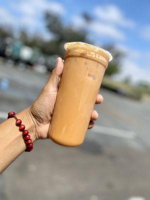 Thai tea. No sweet. No boba. Pretty good.