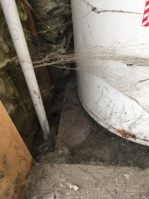 See review... this is evidence of the leaning water heater that management negligently failed to fix or replace for over 9 months!