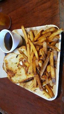 Hot roast beef with French fries awesomeness