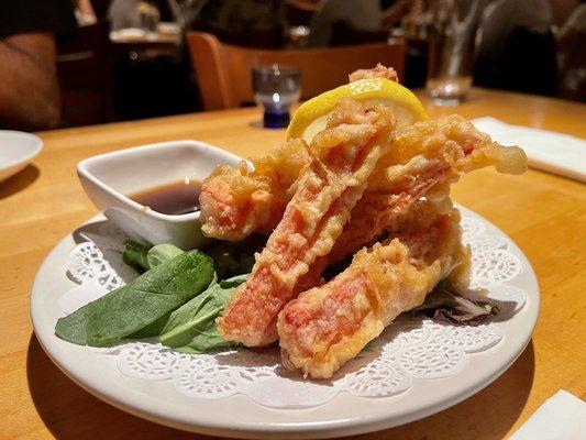 Crab stick tempura ($18) off menu