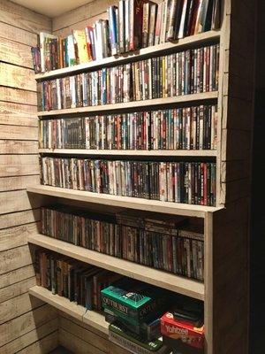 They have a great collection of movies you can borrow and watch there or take to your room.