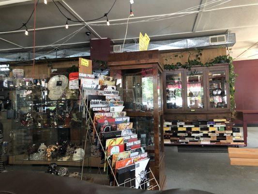 Inside of the downtown cigar shop