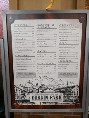 Menu options