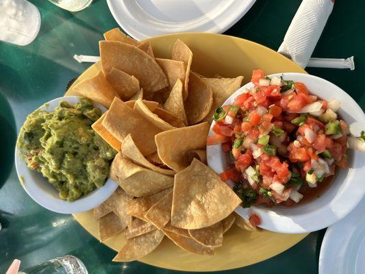 Chips, salsa, and guacamole