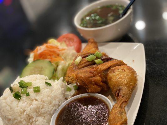 Deep-Fried Chicken Rice