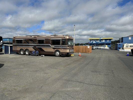 The park and our bluebird bus:)