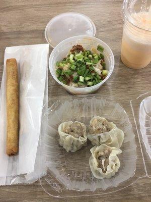 My al time favs growing up and ordering from the manapua man - pork lumpia Shanghai, chili pepper wonton and pork siomai aka pork hash