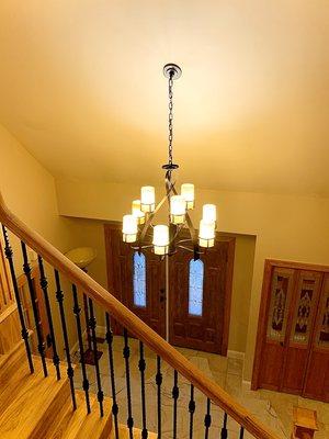 Quoizel 2 tier chandelier installation