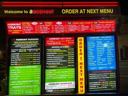 Updated menu