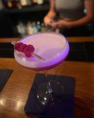 Our take on a classic, raspberry cosmo