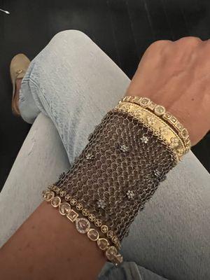 Gunmetal diamond mesh bracelet