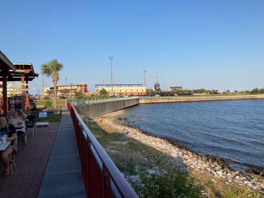 Wahoo stadium from the restaurant.