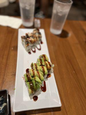 Dragon roll and Caterpillar roll